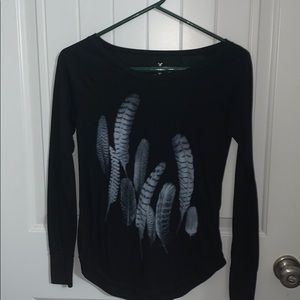 long sleeve feather shirt